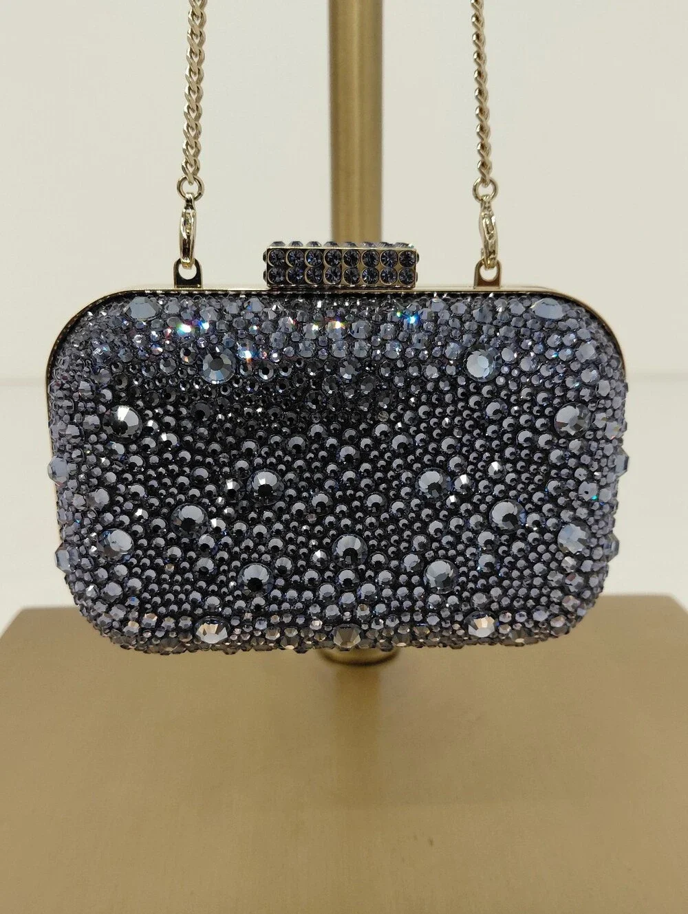 Jimmy Choo Women's Purple Crystal-Embellished Minaudière Clutch Bag